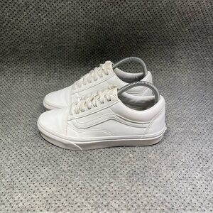 Vans Old Skool White Tumble Leather Skate Shoes Size 7 Women’s